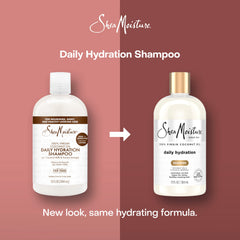 Aceite de coco virgen de SheaMoisture nutre el cabello durante el lavado.
