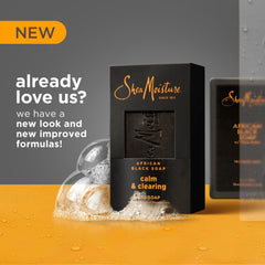Sheamoisture African Black Soap bar with Vitamin E nourishes while cleansing.