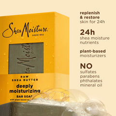Barra SheaMoisture Jabón Textura Suave: emulsión que deja la piel suave.