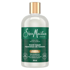 Botella frontal de SheaMoisture Bond Repair Shampoo para uso diario.
