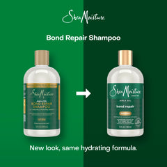 SheaMoisture Bond Repair Shampoo: tecnología Hydroplex fortalece hebras desde adentro.
