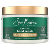 SheaMoisture Bond Repair Leave-In, botella derrame: hidratación intensa y protección de hebras.