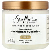 SheaMoisture bote de aceite de coco virgen para piel y cabello.