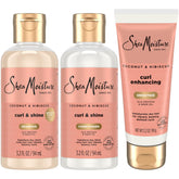 Botella de champú SheaMoisture Coco Hibisco para viaje, rizos definidos y suave aroma.