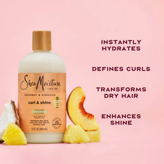SheaMoisture Coco Hibisco champú, aceite de neem visible, ayuda a definir rizos y aportar brillo.