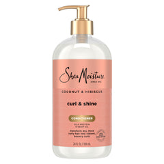 Acondicionador SheaMoisture Coco Hibisco: botella que aporta hidratación y definición a rizos.