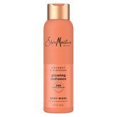 SheaMoisture Coconut Hibiscus Glowing Radiance body wash bottle shown for 24H moisture benefits
