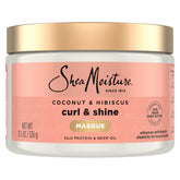 SheaMoisture Coconut and Hibiscus hair mask jar for deep conditioning and moisturized curls.