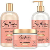 SheaMoisture Coconut Hibiscus shampoo bottle defines curls with gentle cleansing.