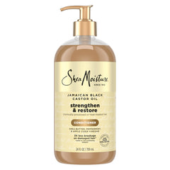 Botella de SheaMoisture Acondicionador con aceite de ricino negro jamaicano para cabello dañado