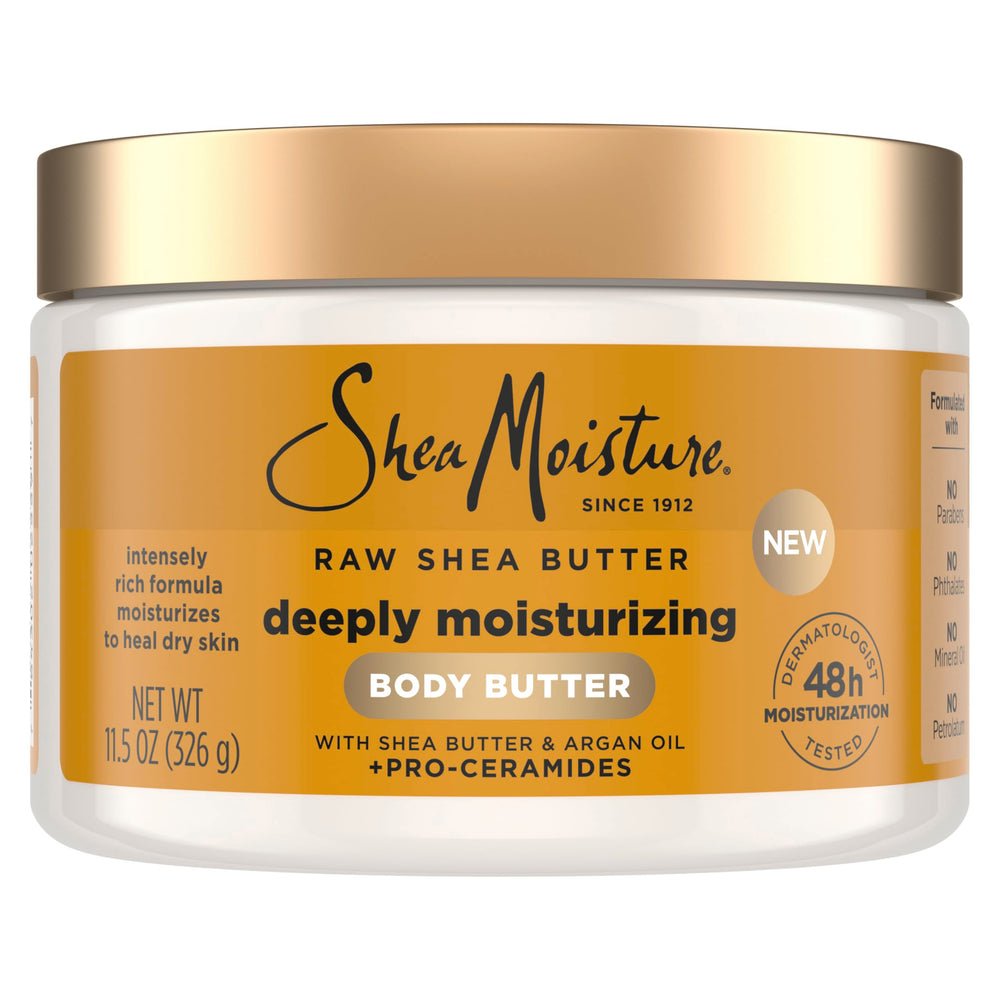 SheaMoisture crema corporal manteca de karité para hidratación intensa sin residuo.