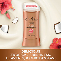 Desodorante SheaMoisture Coco y Hibisco: envase de 2.6 oz, tamaño práctico