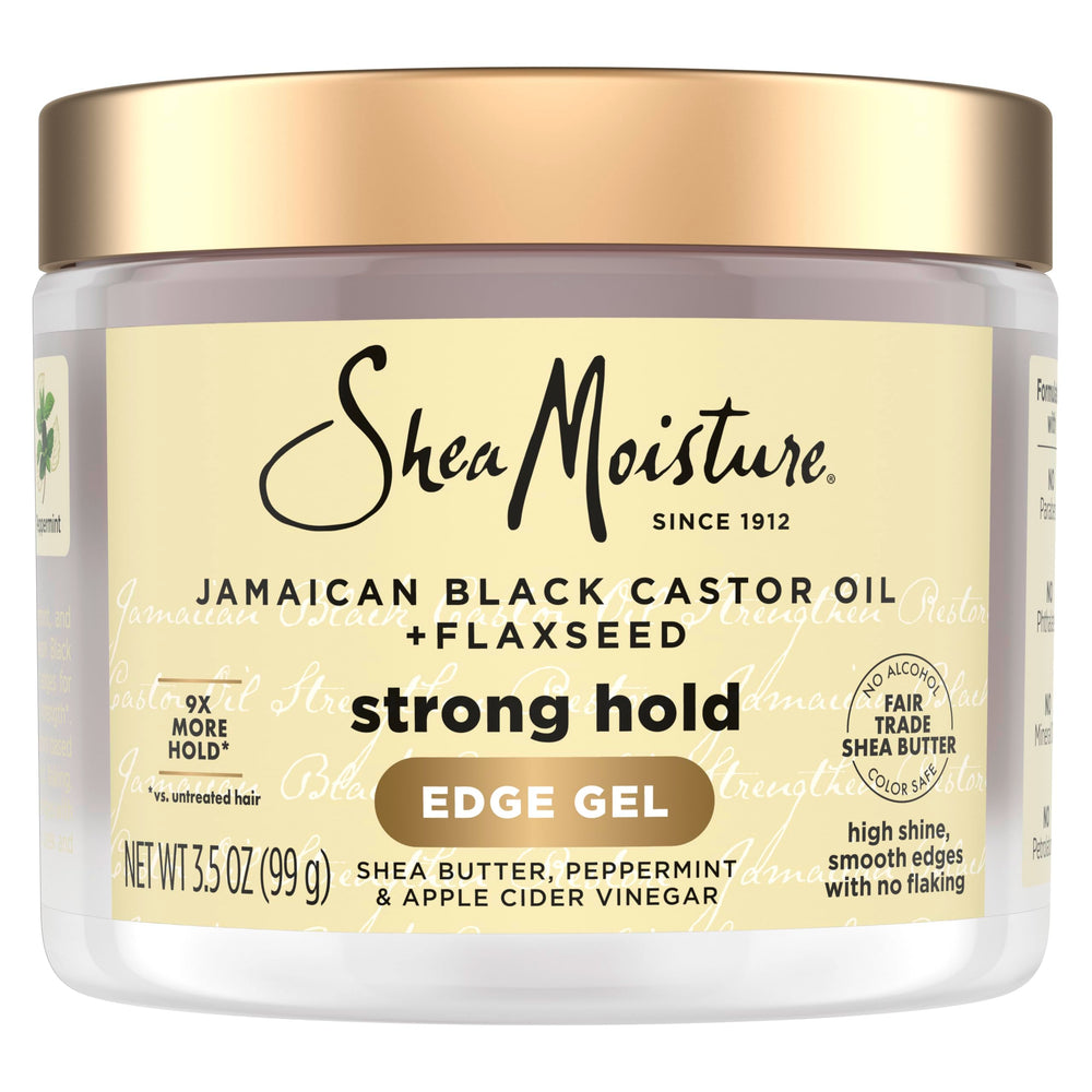 SheaMoisture Edge Control jar shows long-lasting hold with gentle shine