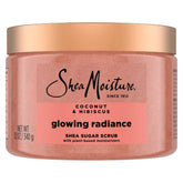 SheaMoisture Brillo Radiante exfoliante corporal coco hibisco para piel iluminada