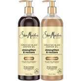 Sheamoisture Jamaican Black Castor Oil shampoo bottle; nourishing care for dry, damaged hair.