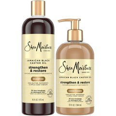 SheaMoisture Jamaican Black Castor Oil shampoo bottle for gentle cleansing and scalp balance