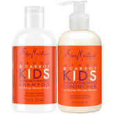 SheaMoisture Kids Mango & Carrot Shampoo bottle for gentle cleansing of delicate hair.