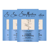 Packaging of SheaMoisture Manuka Honey Oatmeal bar soap shows four bars for home use.