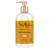 SheaMoisture Restorative Conditioner en botella, hidratación profunda para rizos definidos.