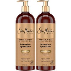 Sheamoisture shampoo bottle close-up highlighting hydration for dry hair