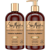 SheaMoisture shampoo bottle delivers rich hydration for curls.