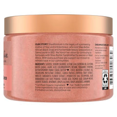 Textura cremosa de SheaMoisture exfoliante coco hibisco para suavidad