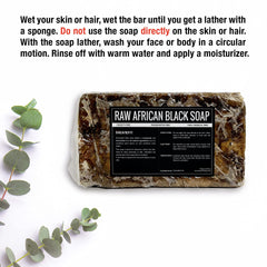Sheanefit Jabón Negro Africano para cabello, limpia cuero cabelludo y cabello.
