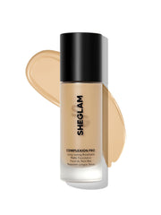 Base SHEGLAM con bote y pomp, cobertura total para un acabado uniforme.