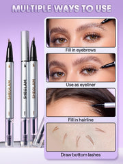 SHEGLAM Real Flow Brow Pen Chocolate 2-in-1 design for shaping and filling.