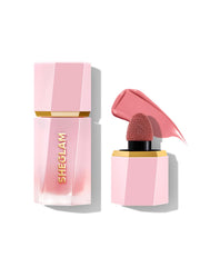 SHEGLAM Color Bloom Liquid Blush close-up swatch showing matte finish and color payoff