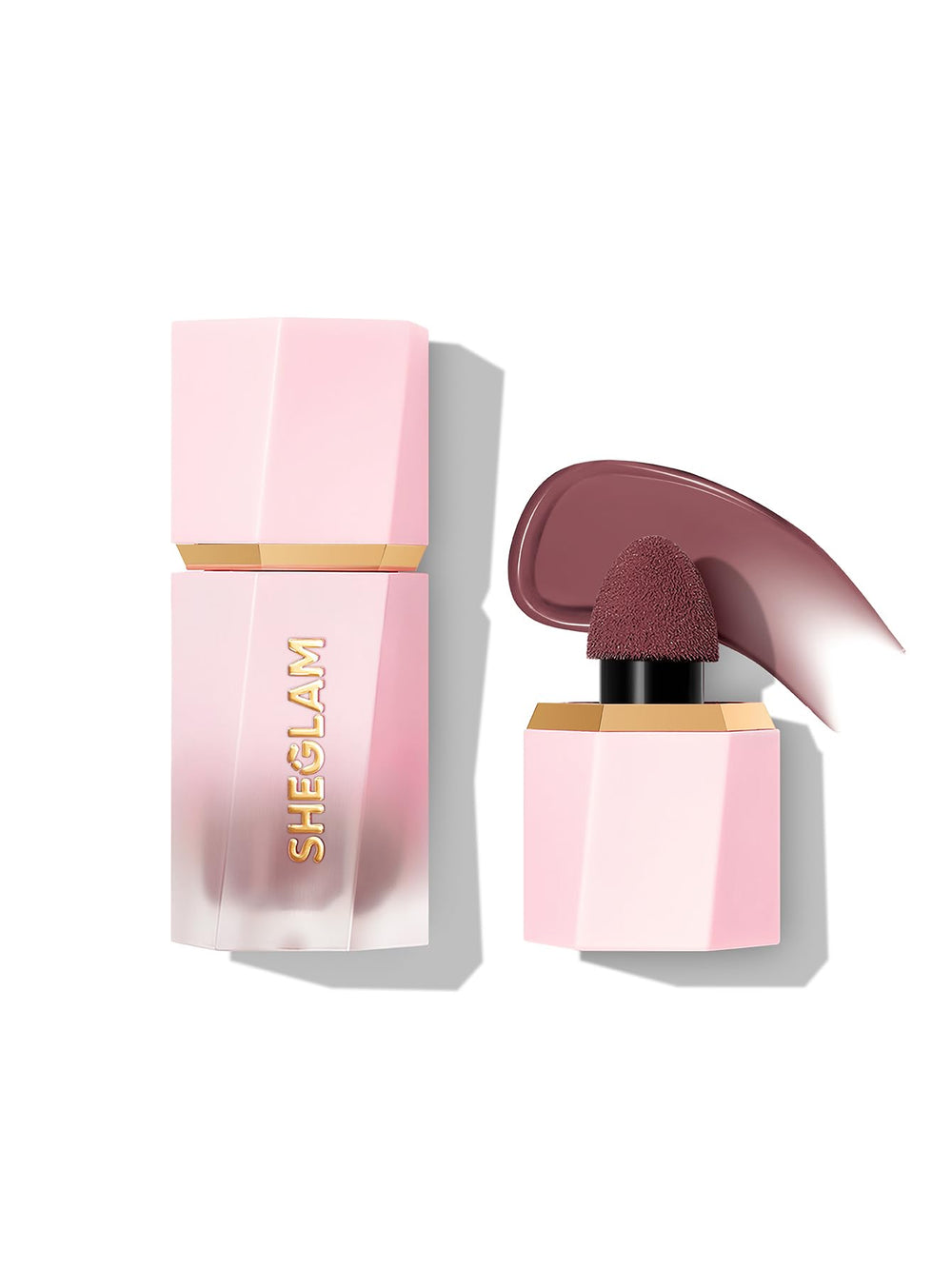 SHEGLAM Color Bloom Liquid Blush Night Drive packaging close-up showing matte finish for everyday color