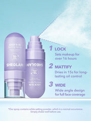 SHEGLAM Lock'd In: secado rápido en segundos para brillos bajo control.