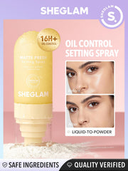 SHEGLAM fijador mate: aplicación con la mano para sensación ligera.