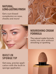 SHEGLAM Sun Beam Matte Bronzer Toffee, aplicación precisa con esponja integrada