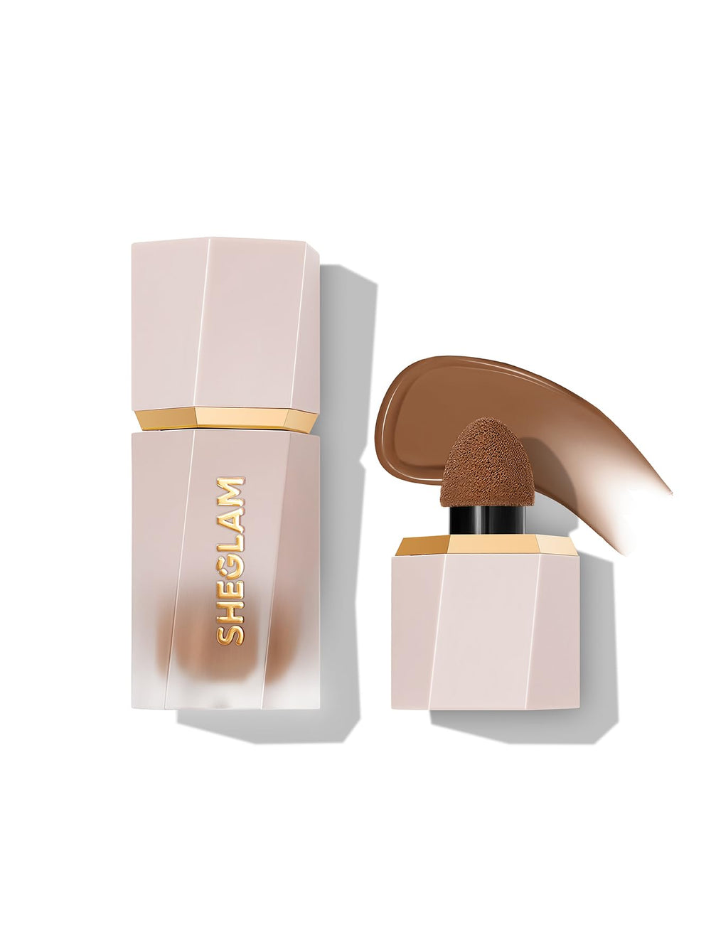 SHEGLAM Sun Sculpt close-up applicator shows easy-to-use sponge for precise contouring.