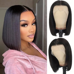 Shesbeauty 10-inch bob wig with straight hair for easy everyday styling.