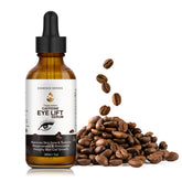 SHIFAKOU Caffeine Eye Serum bottle close-up, premium packaging and texture.