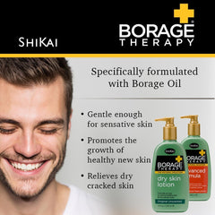 ShiKai Borage Therapy application image demonstrates easy massage for dry skin.