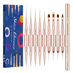 Shine Chance rosegold nail art brushes set for precise liner work