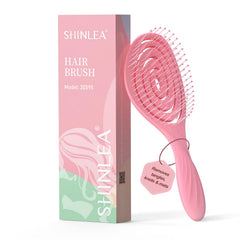 SHINLEA Detangle Hair Brush pink front view for gentle knot-free detangling