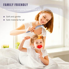 SHINLEA Detangle Hair Brush nylon teeth close-up shows flexible detangling teeth.
