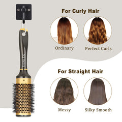 SHINLEA round brush 1-7-inch barrel creates natural waves and volume.