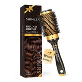 SHINLEA round hair brush with aluminium vent-tube for faster drying and sleek results.