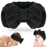 Shintop Spa Headband in soft coral fleece for gentle skincare sessions.