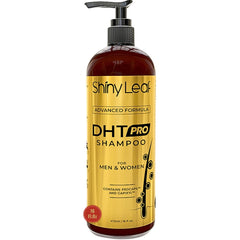 Shiny Leaf DHT Pro Shampoo bottle-front emphasizing advanced formula for thinning hair