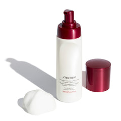 Shiseido Microfoam foam closeup highlights airy texture ideal for prepping skin.