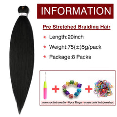 ShowCoco eight-pack display highlighting ample length for full braids