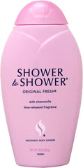 Shower To Shower dorso del envase: uso cómodo