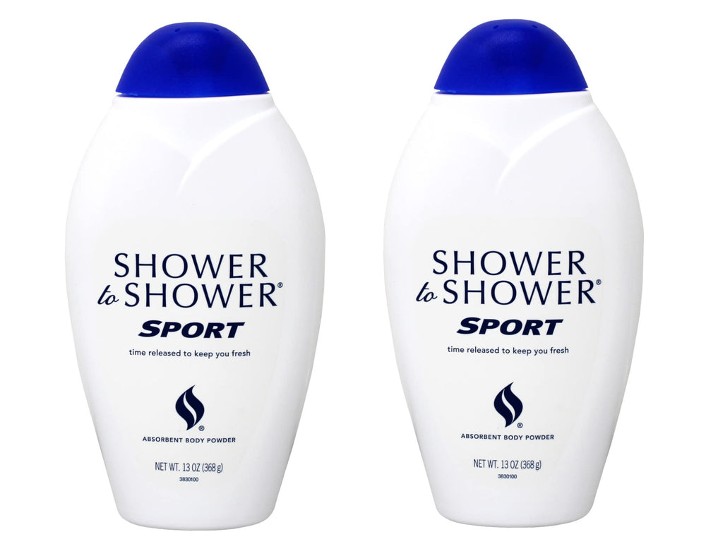 Shower To Shower polvo absorbente sport en botellas, sensación seca y fresca durante entrenamientos.