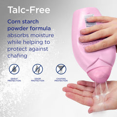 Shower To Shower talc-free corn starch formula close-up on texture.